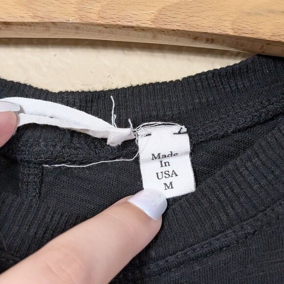 Wilt Asymmetrical Black Top Long Sleeve Cotton Slouchy sz M Basic Capsule Staple - Picture 4 of 9